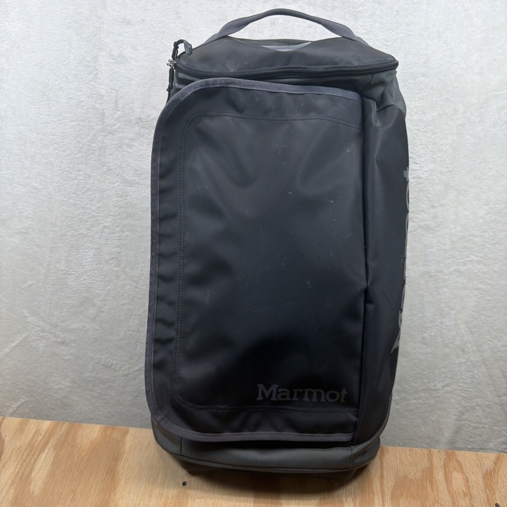 Marmot Rolling Hauler Carry On 40L Wheeled Duffel Luggage Travel Bag Black Gray